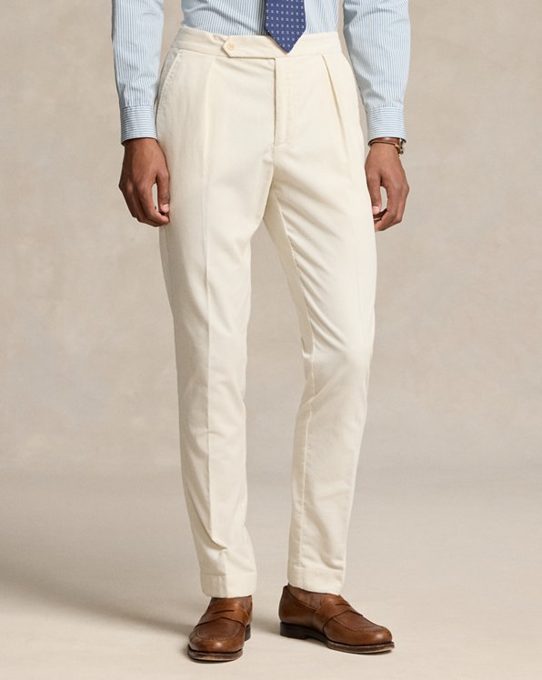 Pleated Stretch Corduroy Suit Trouser