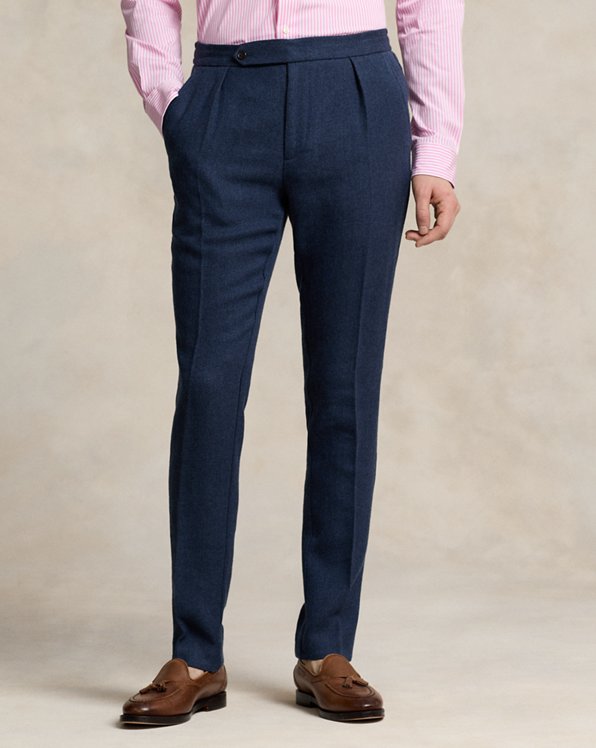Herringbone Linen-Wool Suit Trouser