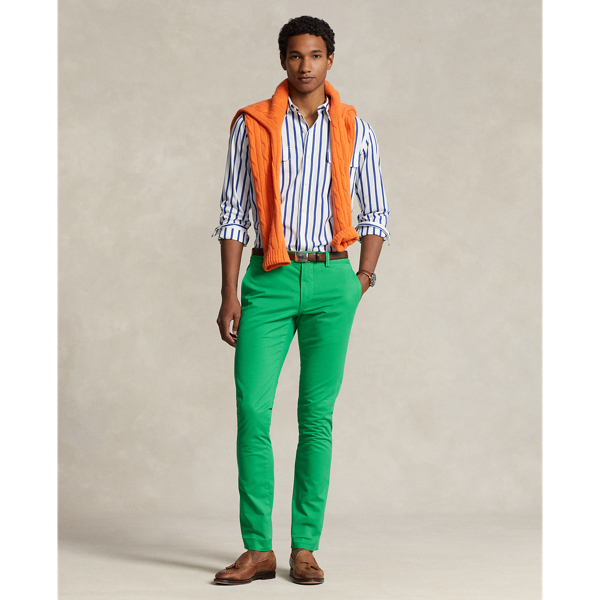 Washed Stretch Slim Fit Chino Trouser for Men | Ralph Lauren® CL