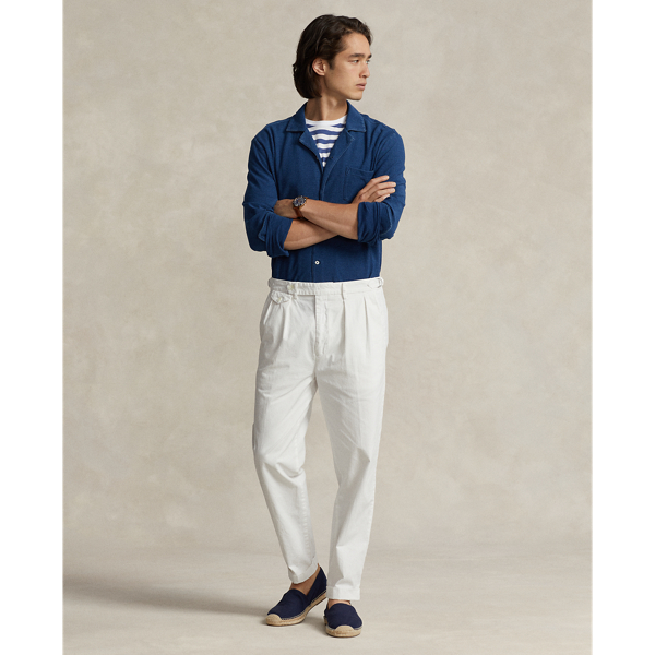 Slim Tapered Fit Pleated Twill Pant
