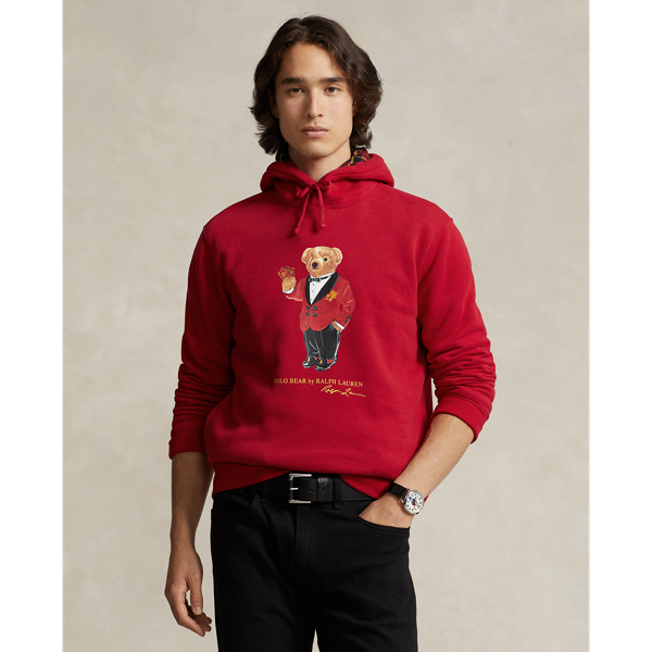 Sweat à capuche pour homme Ralph Lauren orange en coton