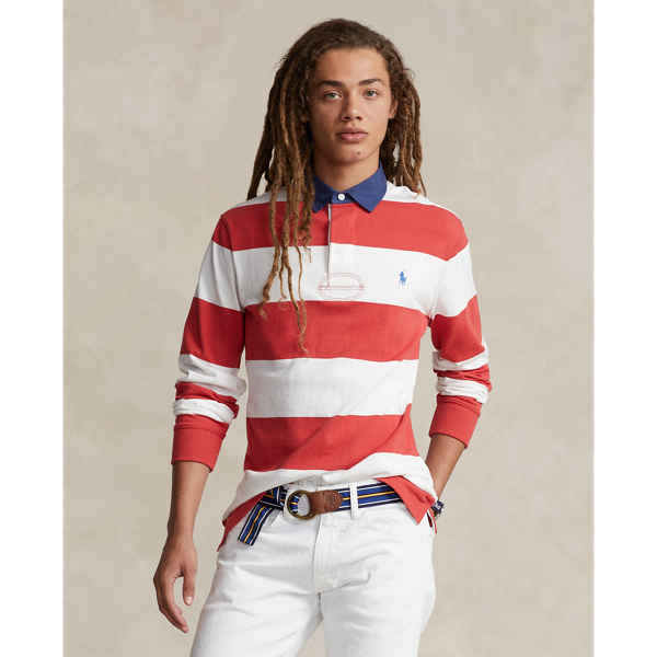 Classic Fit Striped Jersey Rugby Shirt