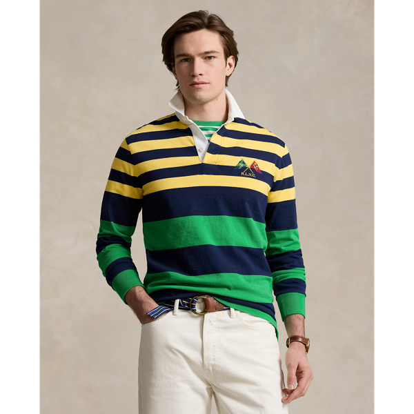 Classic Fit Striped Jersey Rugby Shirt