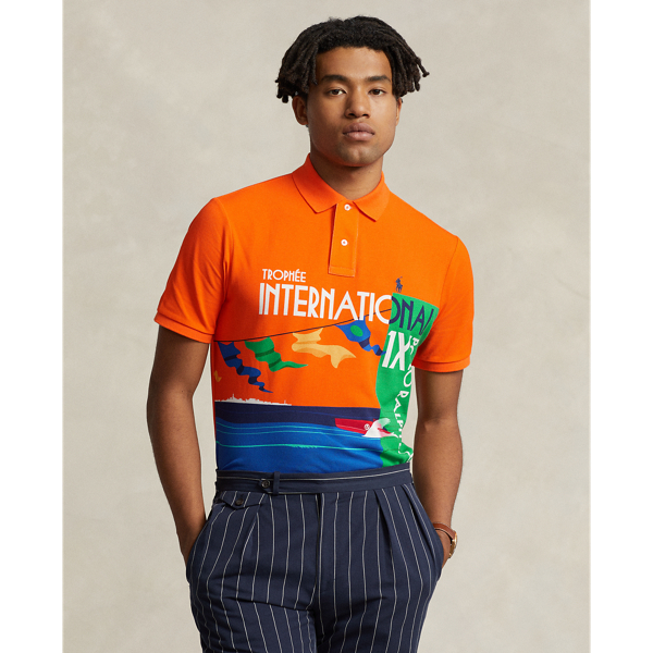 Classic Fit Mesh Graphic Polo Shirt