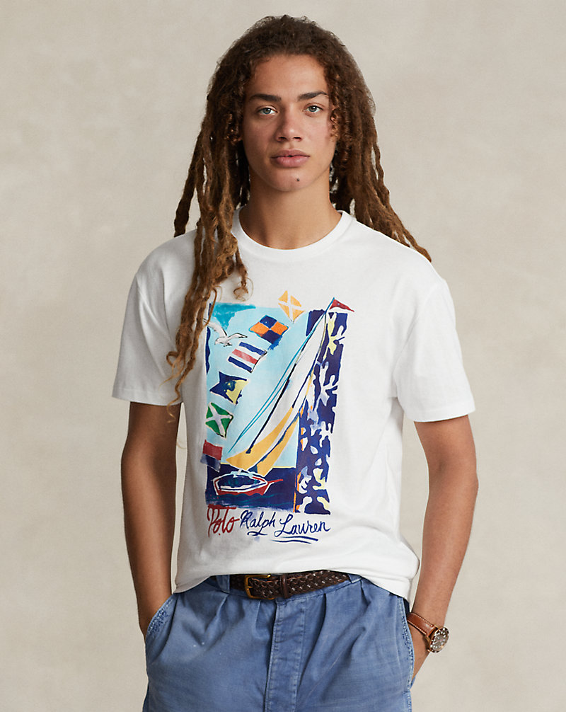T-shirt malha Classic Fit com veleiros Polo Ralph Lauren 1