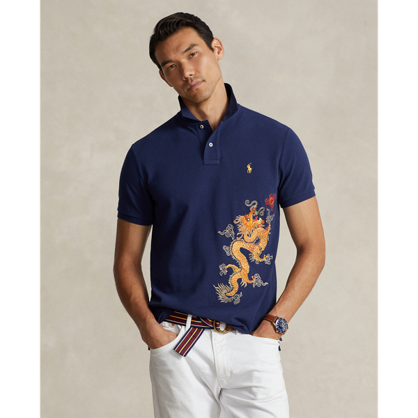 Lunar New Year Dragon Mesh Polo Shirt