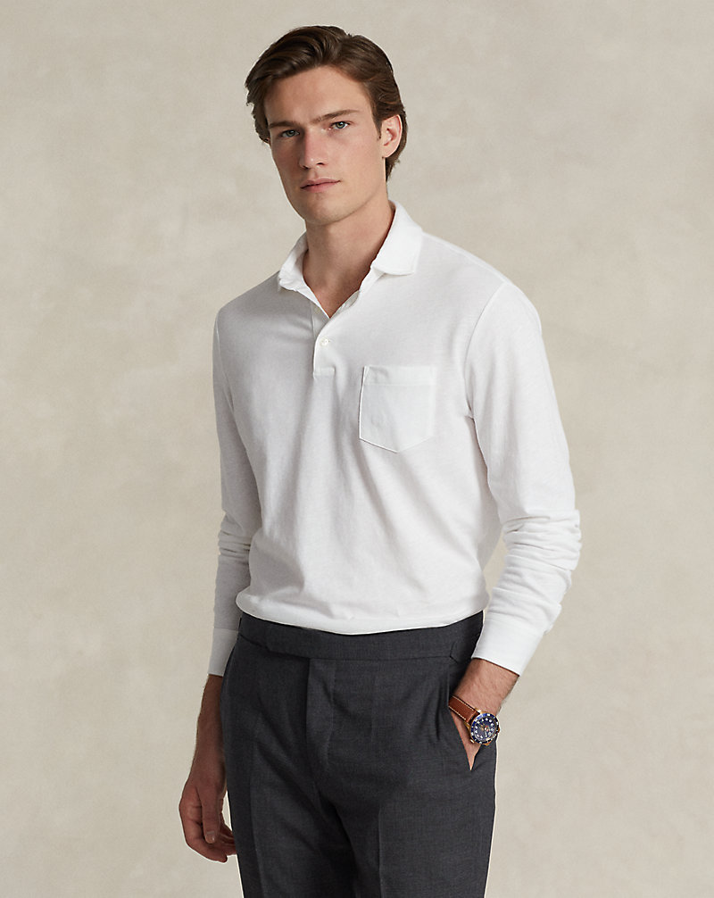 Cotton-Linen Mesh Polo Shirt Polo Ralph Lauren 1