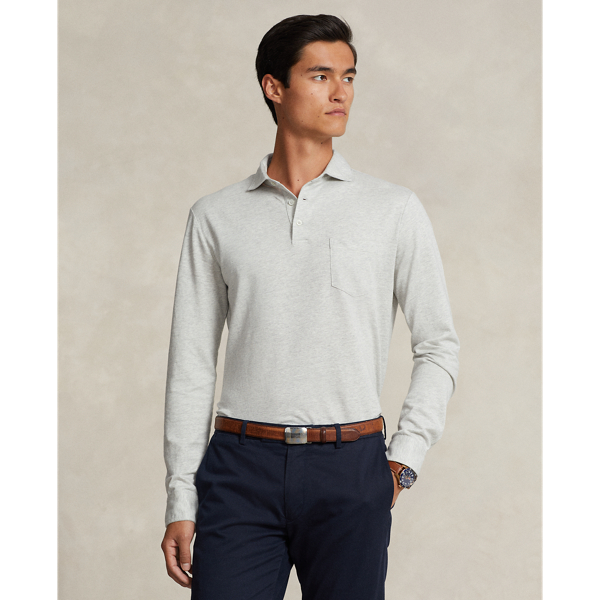 Cotton-Linen Mesh Polo Shirt