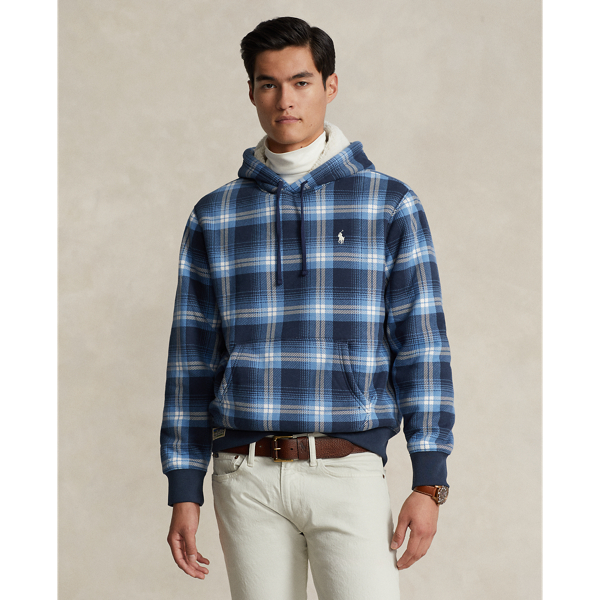 Mens plaid zip clearance up hoodies