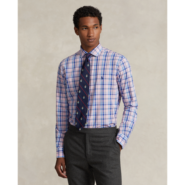 Custom Fit Gingham Stretch Poplin Shirt