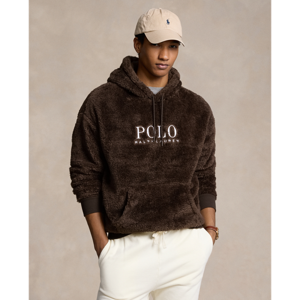 Embroidered-Logo Pile Fleece Hoodie Polo Ralph Lauren 1