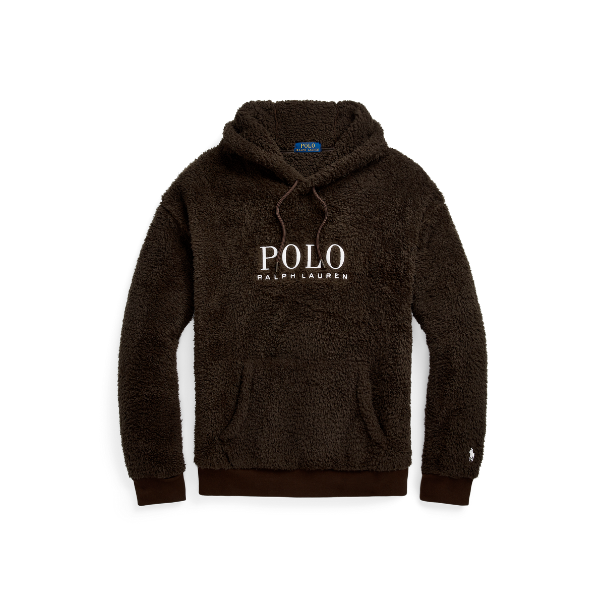 Embroidered-Logo Pile Fleece Hoodie