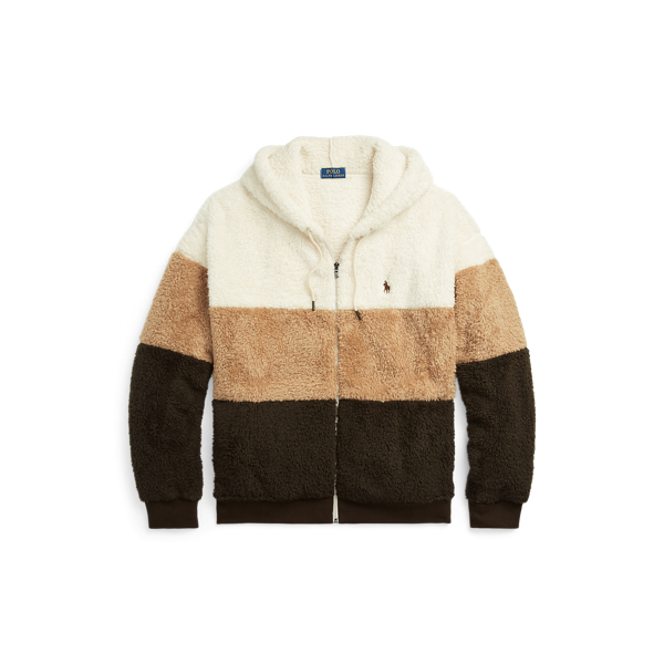 Colour Blocked Pile Fleece Hoodie for Men Ralph Lauren AM