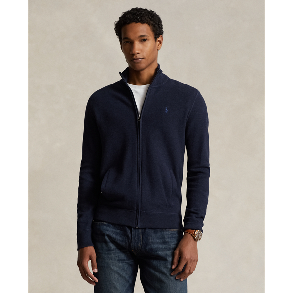Mesh-Knit Cotton Full-Zip Sweatshirt Polo Ralph Lauren 1