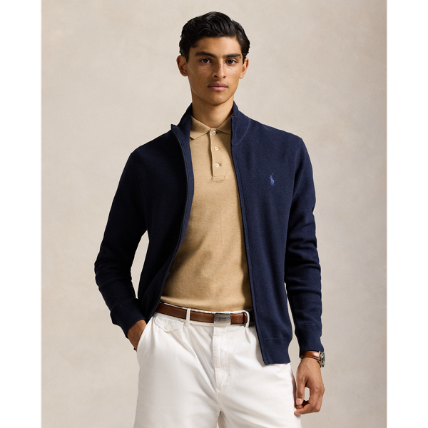 Mesh-Knit Cotton Full-Zip Sweatshirt Polo Ralph Lauren 1