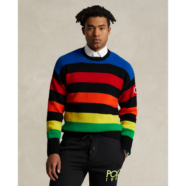 Logo Striped Wool-Blend Sweater