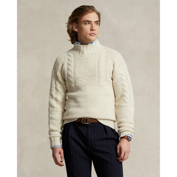 Anchor Aran-Knit Wool-Blend Jumper