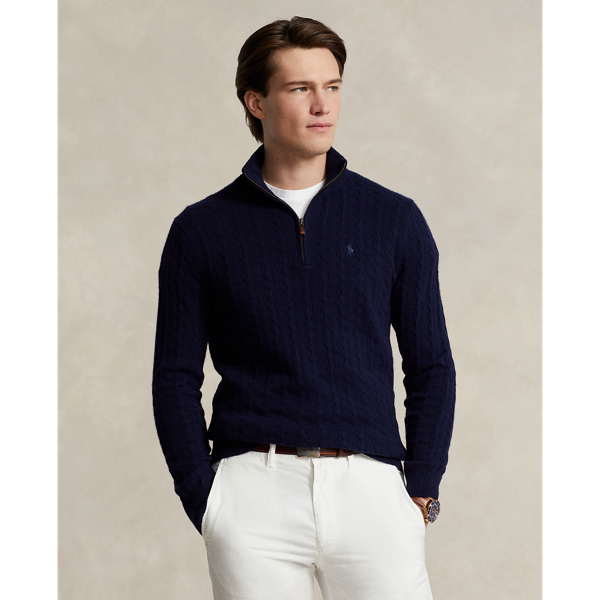 Pull Ralph Lauren col cheminée rouge pour homme - Toujours au meill