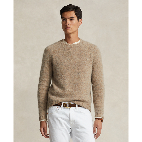 Suede-Patch Crewneck Sweater Polo Ralph Lauren 1