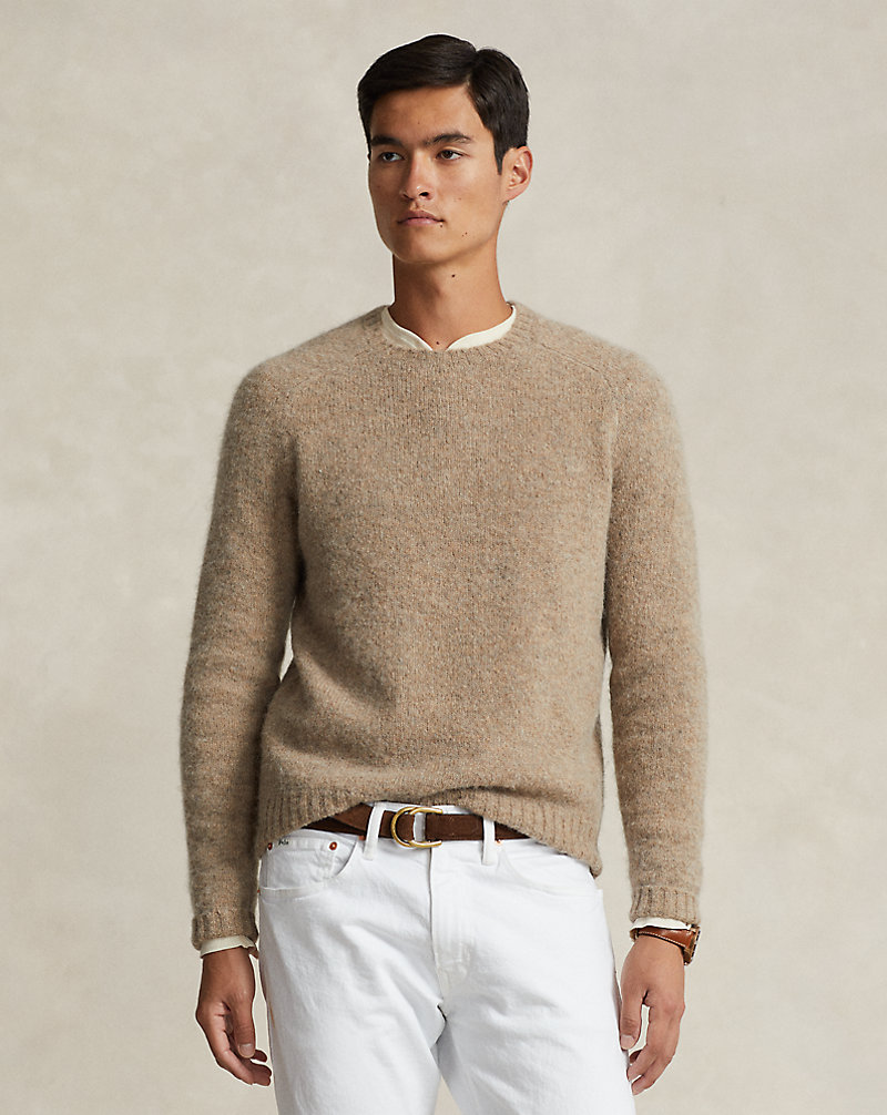 Suede-Patch Crewneck Sweater Polo Ralph Lauren 1