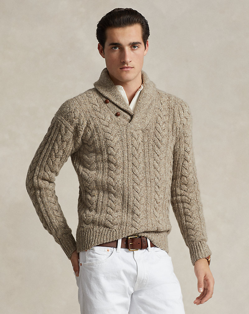 Cable-Knit Shawl-Collar Sweater Polo Ralph Lauren 1