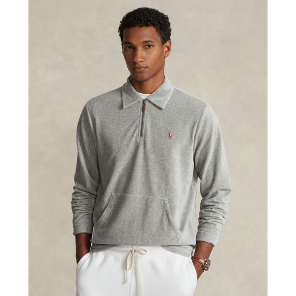 Knit Corduroy Quarter-Zip Pullover