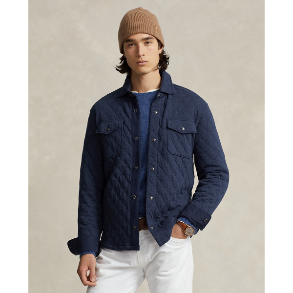 Quilted Double-Knit Jersey Shirt Jacket