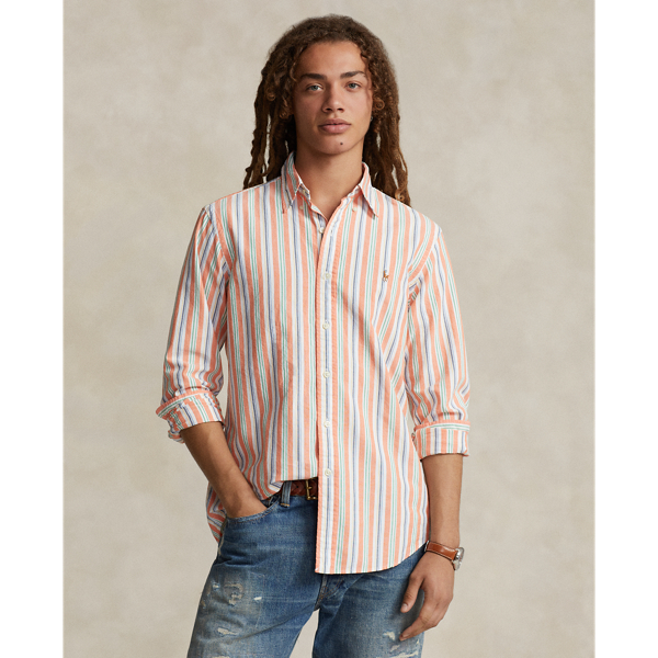 Ralph Lauren The Big Oxford Stripe Pattern Long Sleeve Button-Down Striped Shirt Men's L /eaa470110