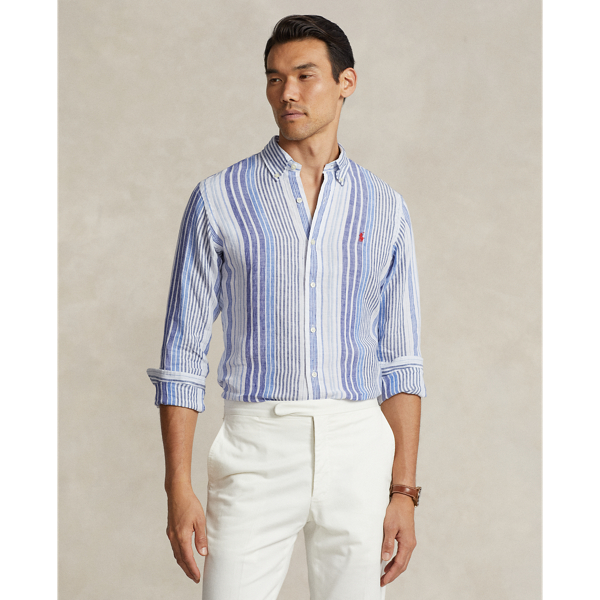 Classic Fit Striped Linen Shirt