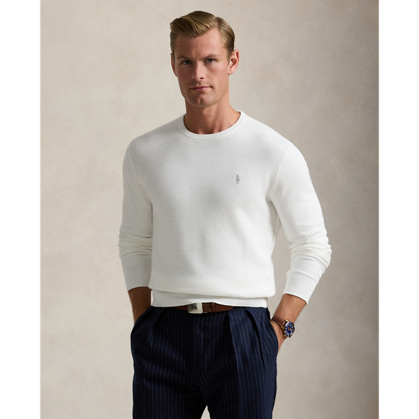 Textured Cotton Crewneck Jumper