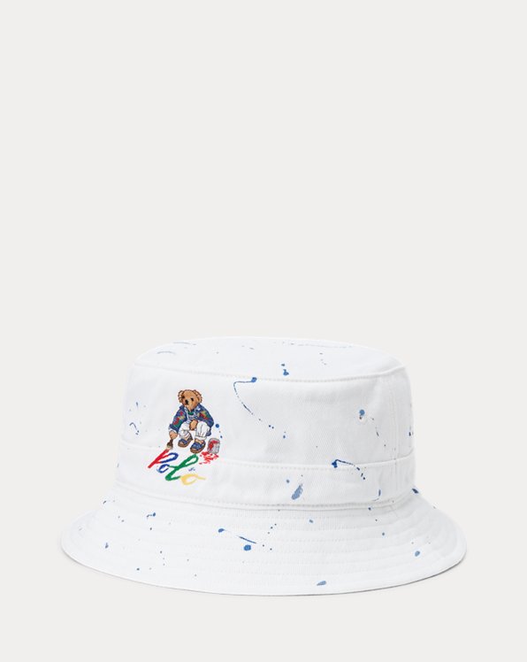 Polo Bear Paint-Splatter Bucket Hat