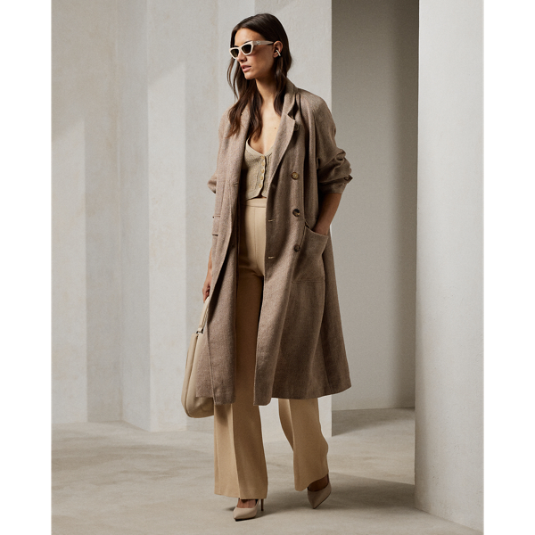 Lucian Textured Linen Herringbone Coat