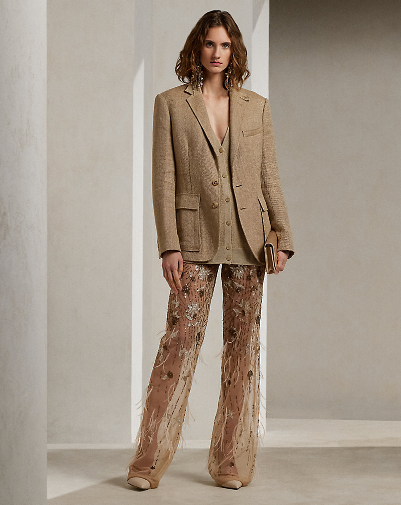 Bradlee Embellished Stretch Tulle Pant Ralph Lauren Collection 1