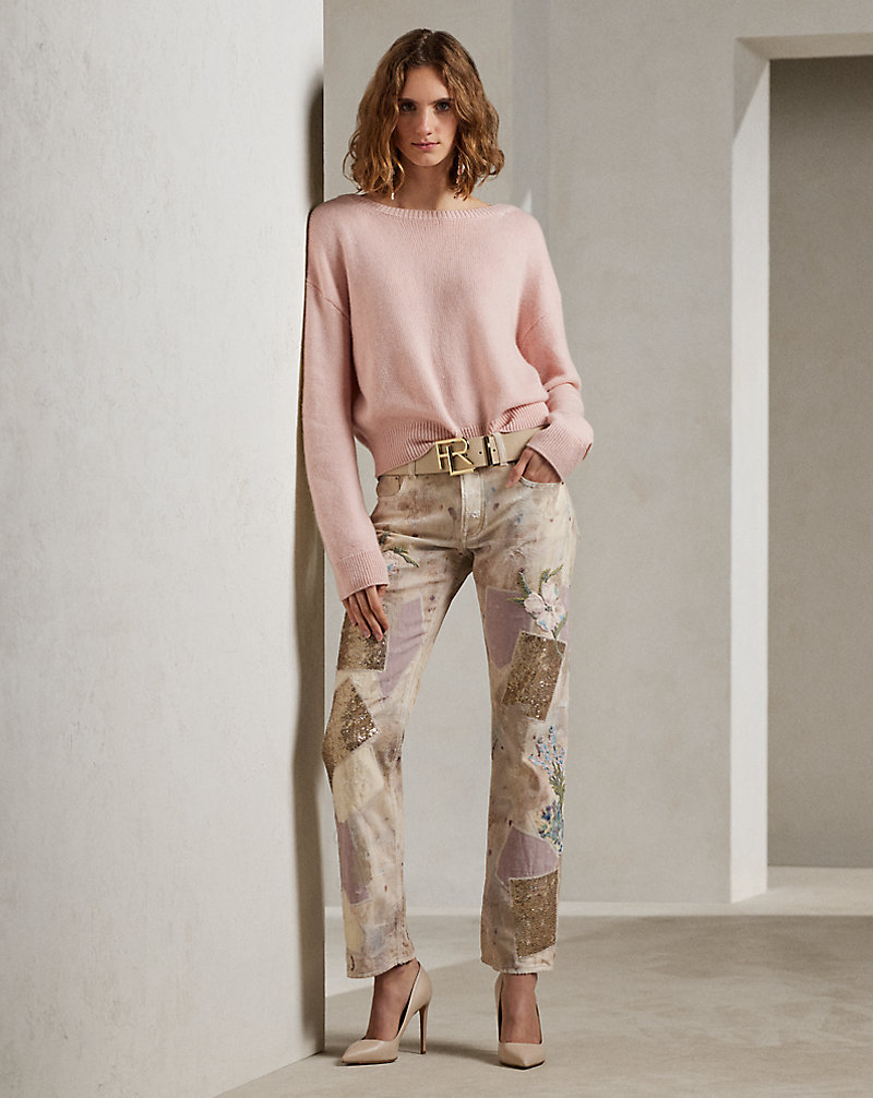 Lylah Embellished Patchwork Jean Ralph Lauren Collection 1