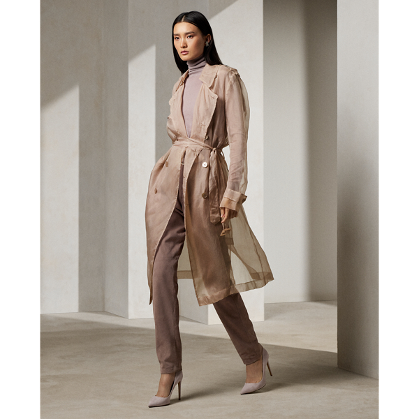 Jayne Washed Organza Trench Coat