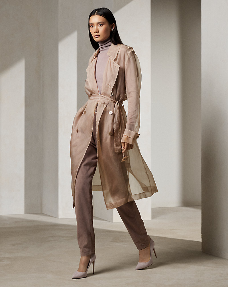 Jayne Washed Organza Trench Coat Ralph Lauren Collection 1