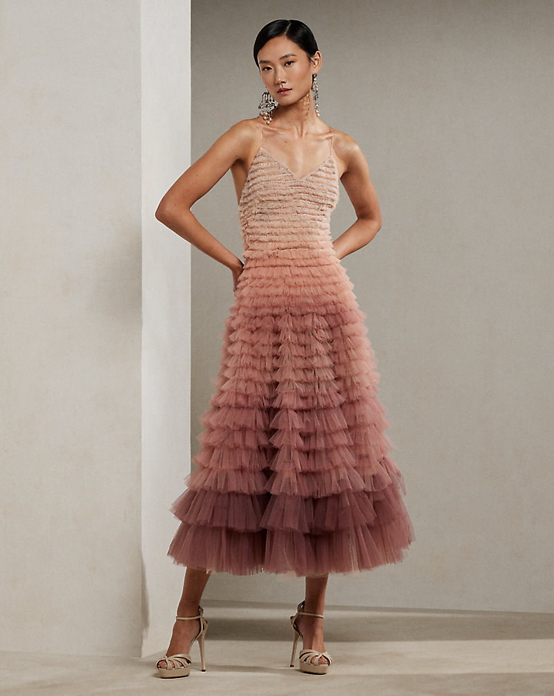 Brylee Embellished Tulle Evening Dress Ralph Lauren Collection 1