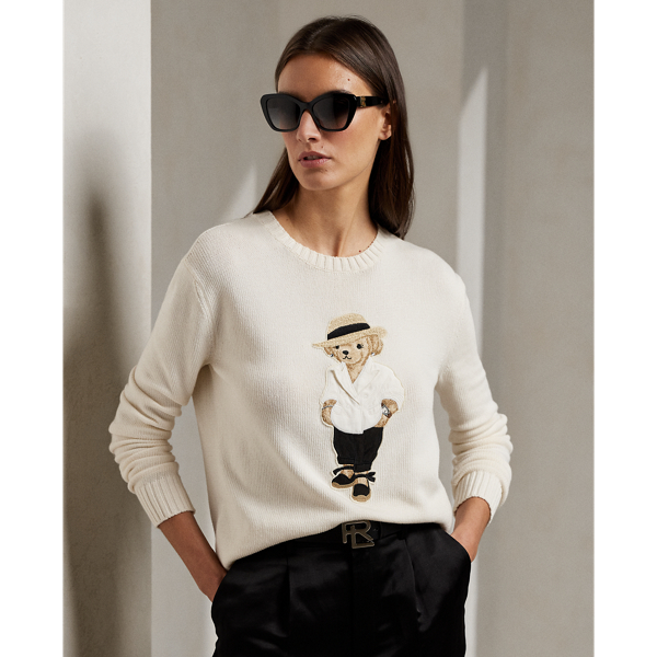 Linen Polo Bear Cotton Sweater