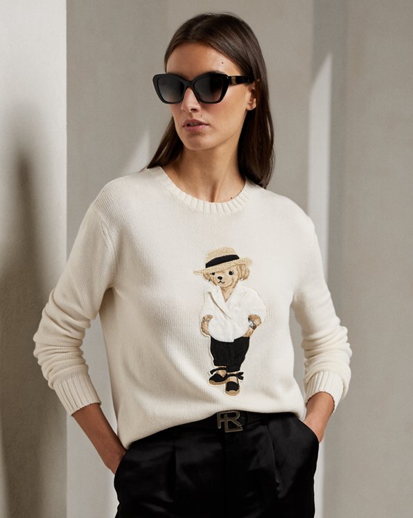 Linen Polo Bear Cotton Sweater