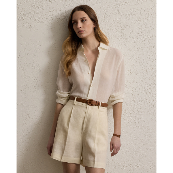Capri Relaxed Fit Linen Voile Shirt Ralph Lauren Collection 1