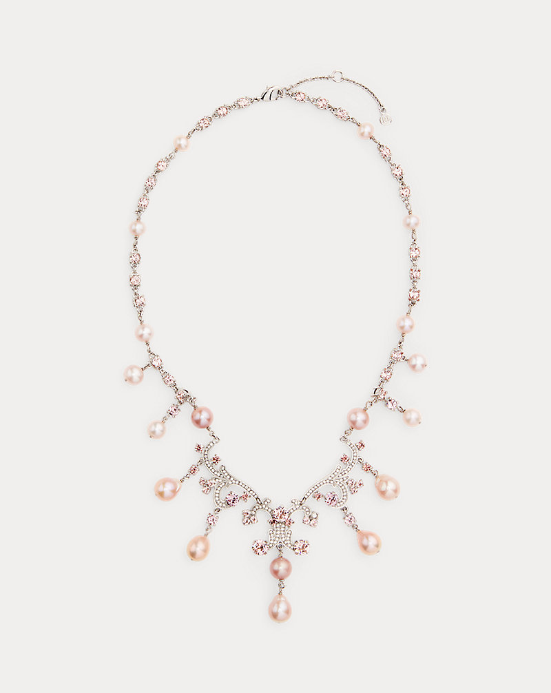 Geometric Pearl & Crystal Necklace Ralph Lauren Collection 1