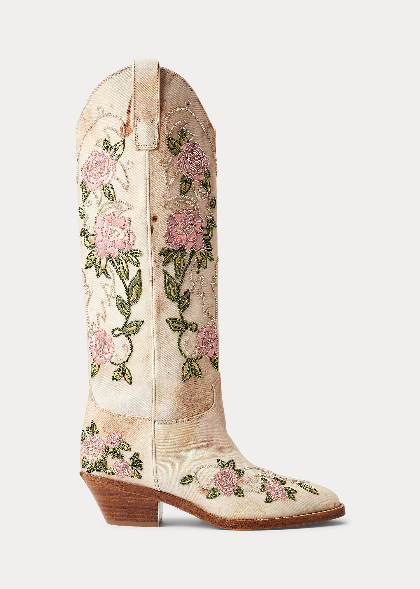 Jaelynne Embellished Denim Tall Boot
