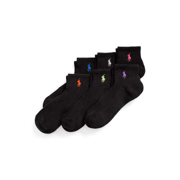 Common Need Basic Quarter Crew Sock 3 Pack Black