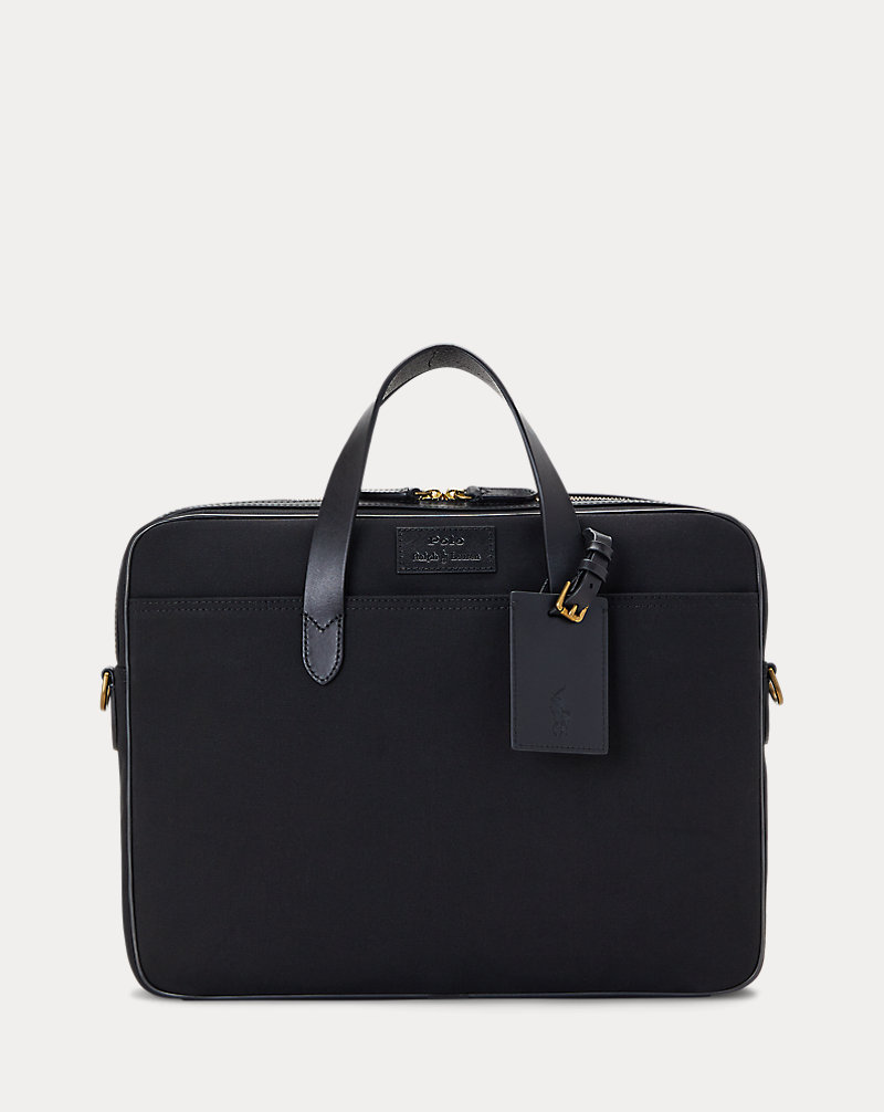 Leather-Trim Canvas Briefcase Polo Ralph Lauren 1