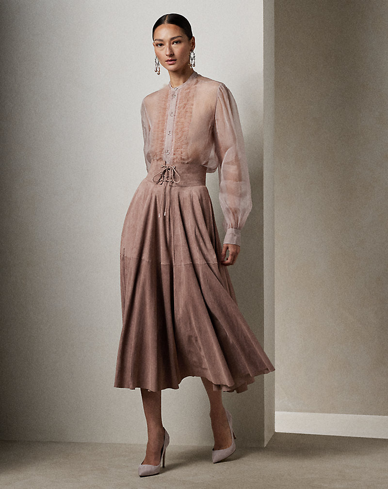 Abberton Lamb-Suede Skirt Ralph Lauren Collection 1