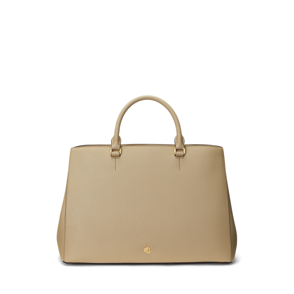 Polo Ralph Lauren Crosshatch Leather Large Hanna Satchel