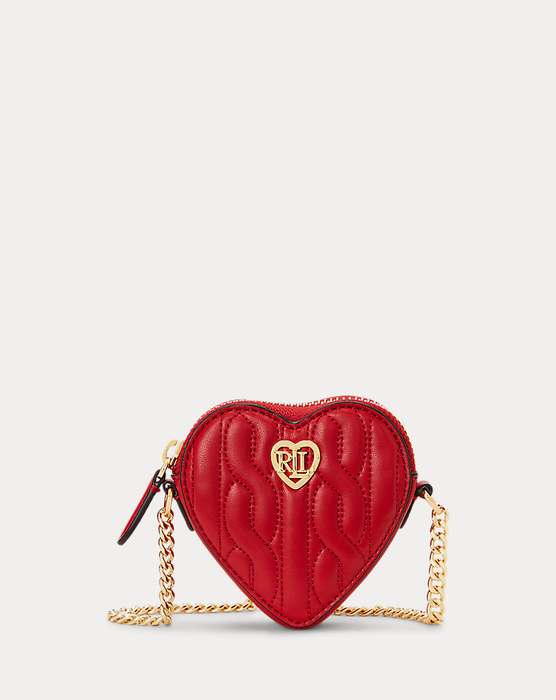 Quilted Leather Crossbody Heart Pouch Lauren 1