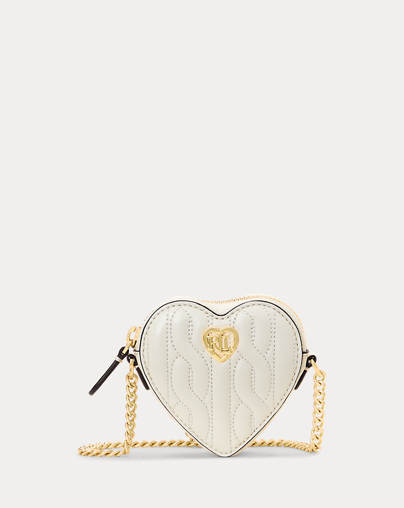 Quilted Leather Crossbody Heart Pouch Lauren 1