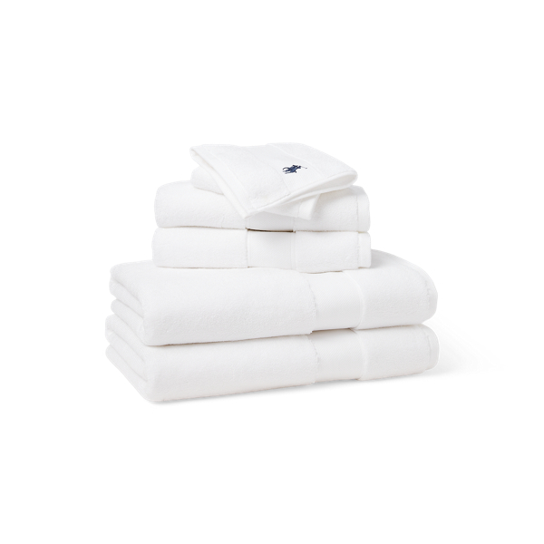 Ralph Lauren Polo Player Cotton Bath Towel - White Sands