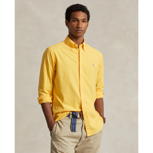 Chemise Oxford cintrée teinte en pièce